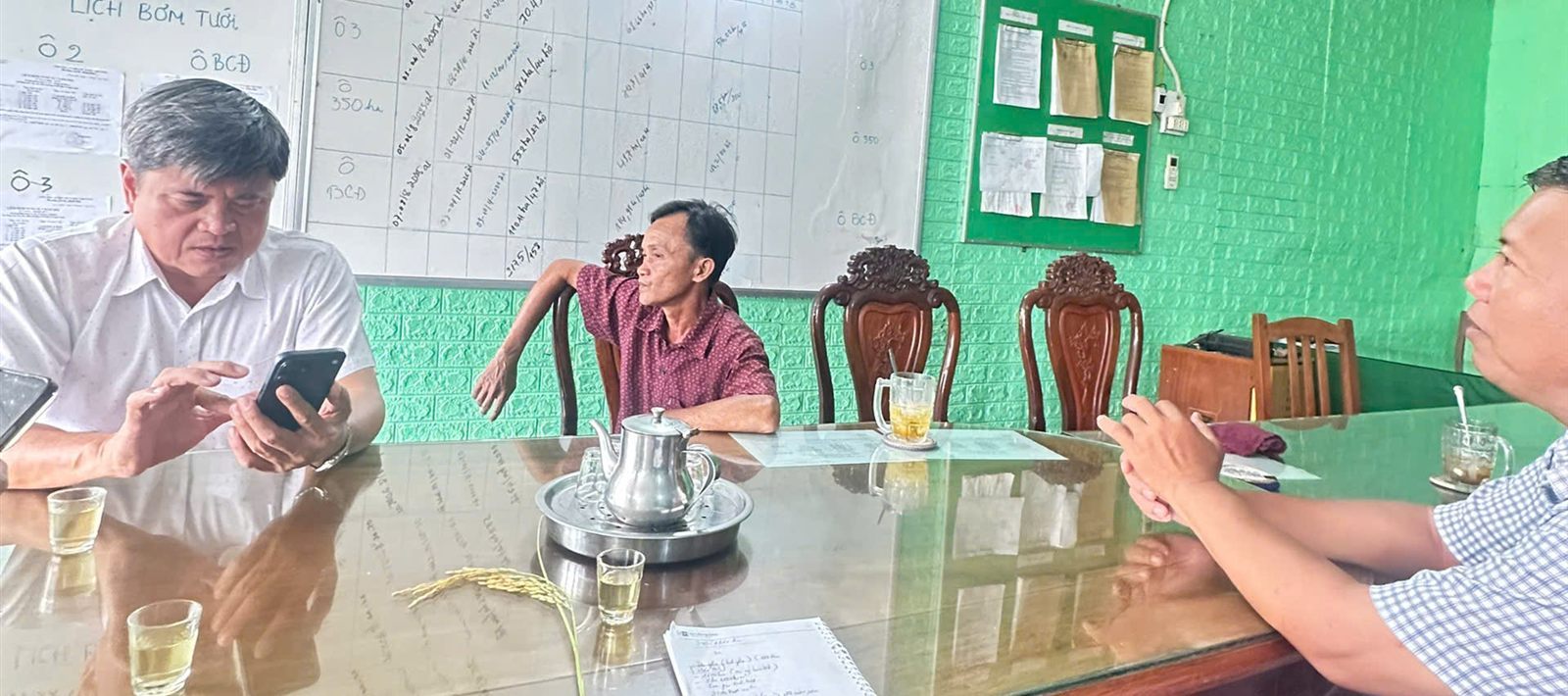 Đội ngũ Mekong Green làm việc cùng hợp tác xã tại địa phương